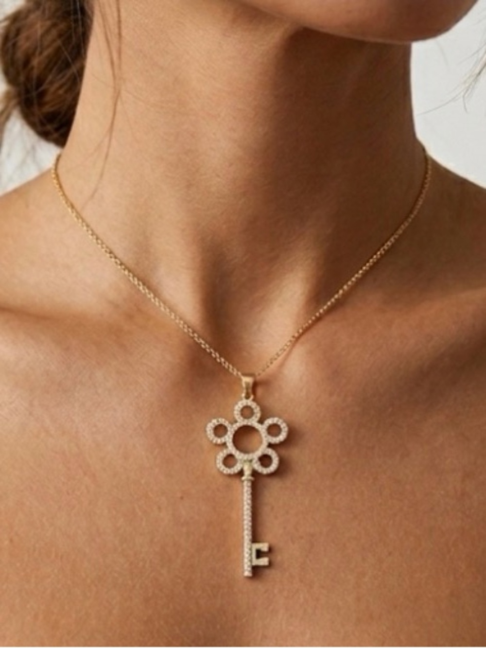 DAINTY Key Necklace | Cubic Zirconia Necklace | 21st Birthday Gift |